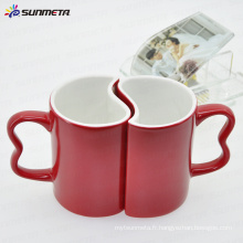 11oz rouge magique changement de couleur sublimation vide tasse de couple